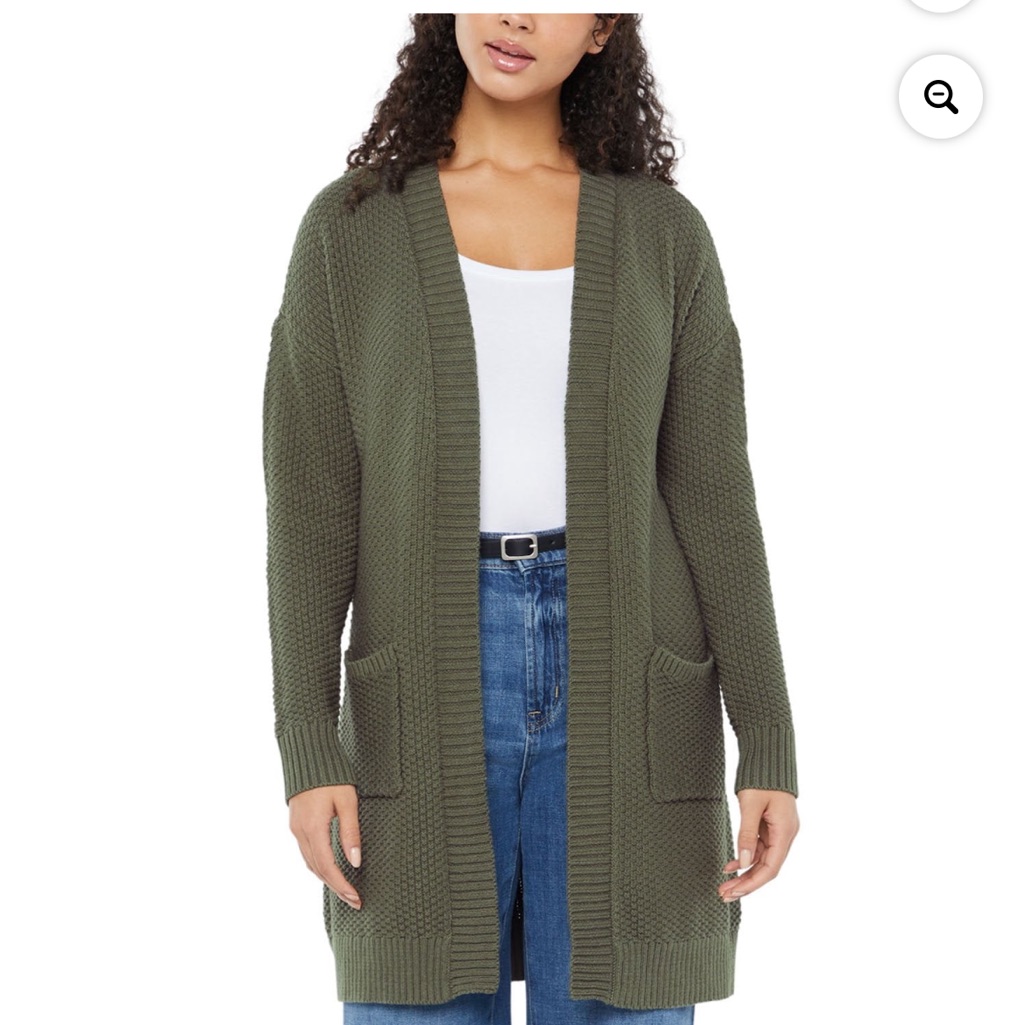 Women’s Gap Sweater With Pockets Women's Textured Green Cardigan